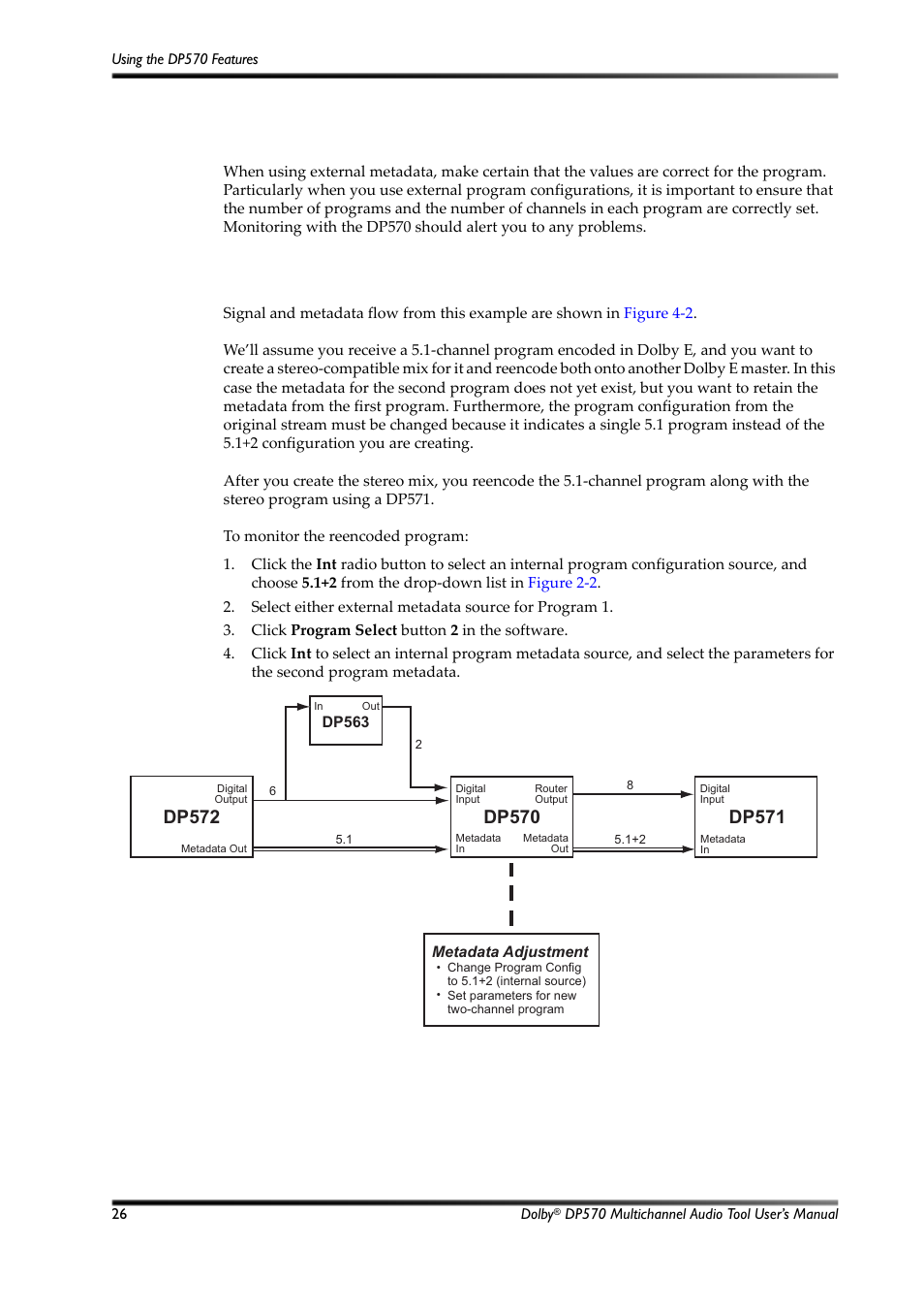 Using external metadata, Figure 4-2, Adding a second program | 3 using external metadata | Dolby Laboratories Multichannel Audio Tool DP570 User Manual | Page 42 / 123