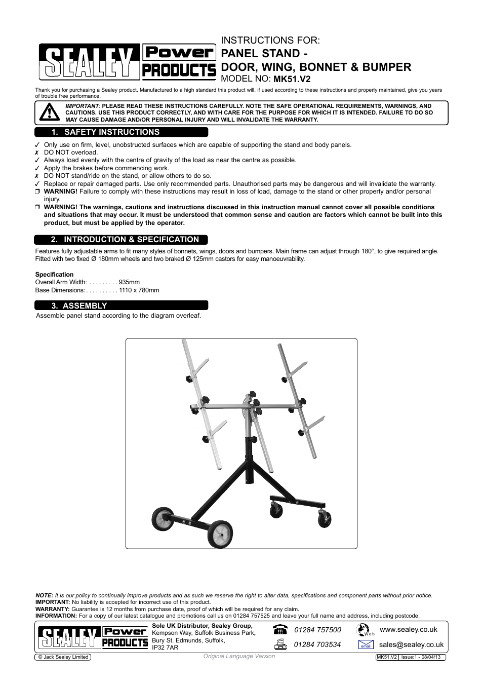 Sealey MK51 User Manual | 2 pages