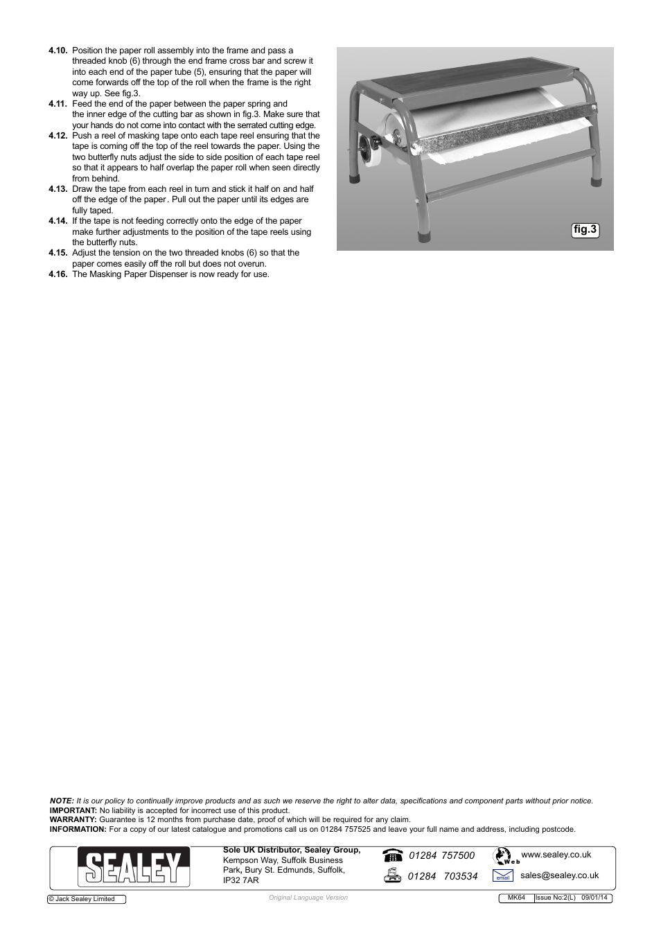 Fig.3 | Sealey MK64 User Manual | Page 2 / 2