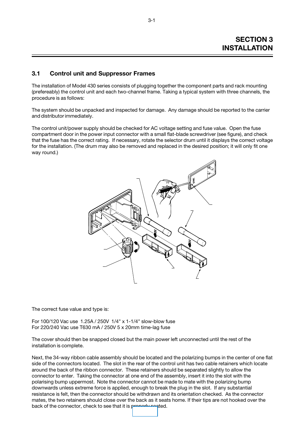 1 control unit and suppressor frames | Dolby Laboratories 430 User Manual | Page 12 / 21