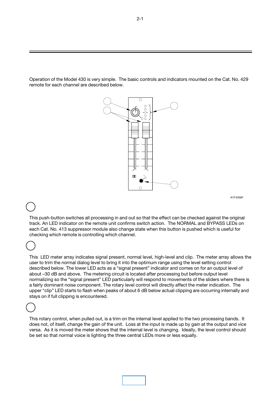 1 controls, Main | Dolby Laboratories 430 User Manual | Page 9 / 21