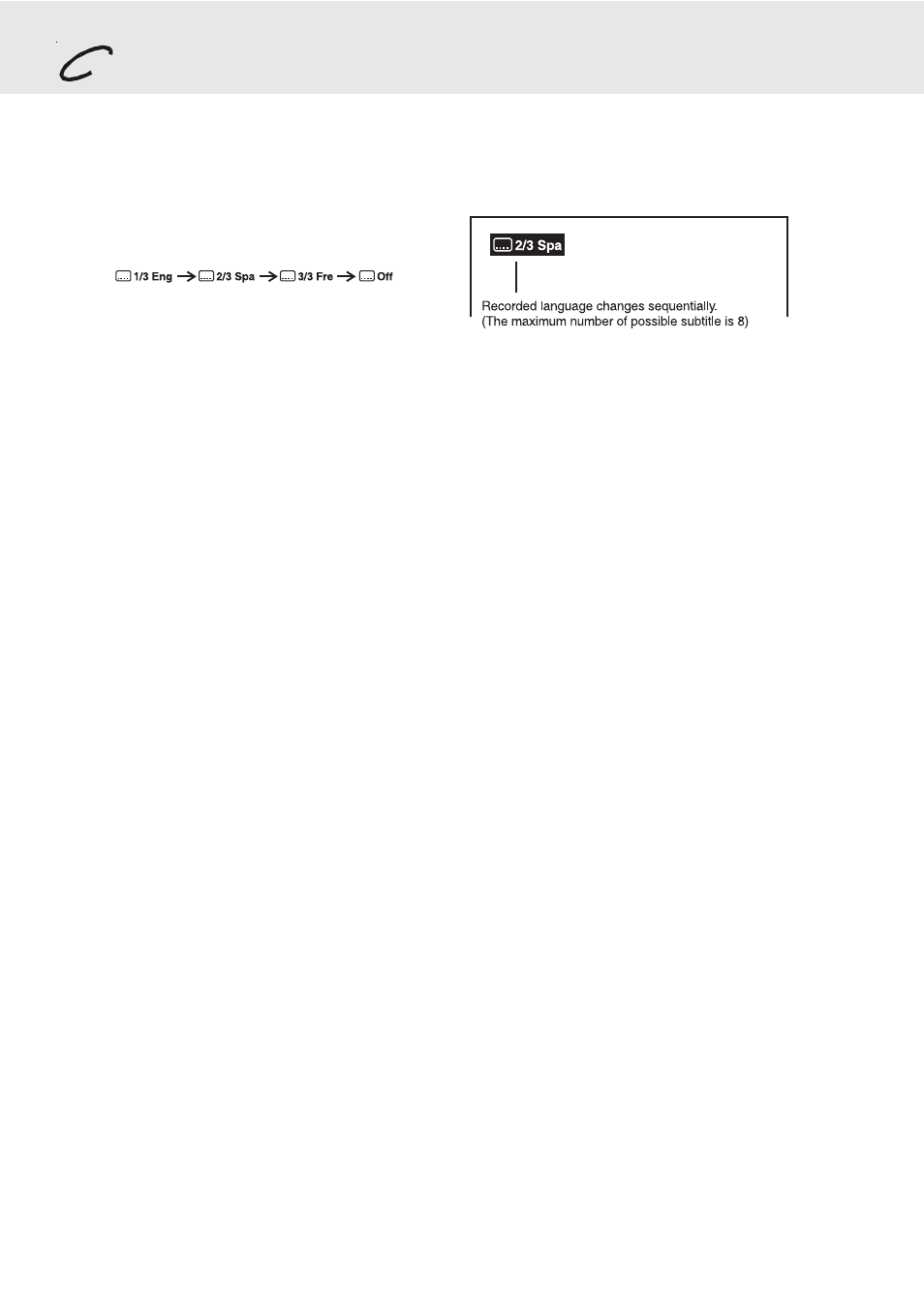 Playing a disc, Subtitle selection | Dolby Laboratories DVD/VCR Combo User Manual | Page 24 / 64