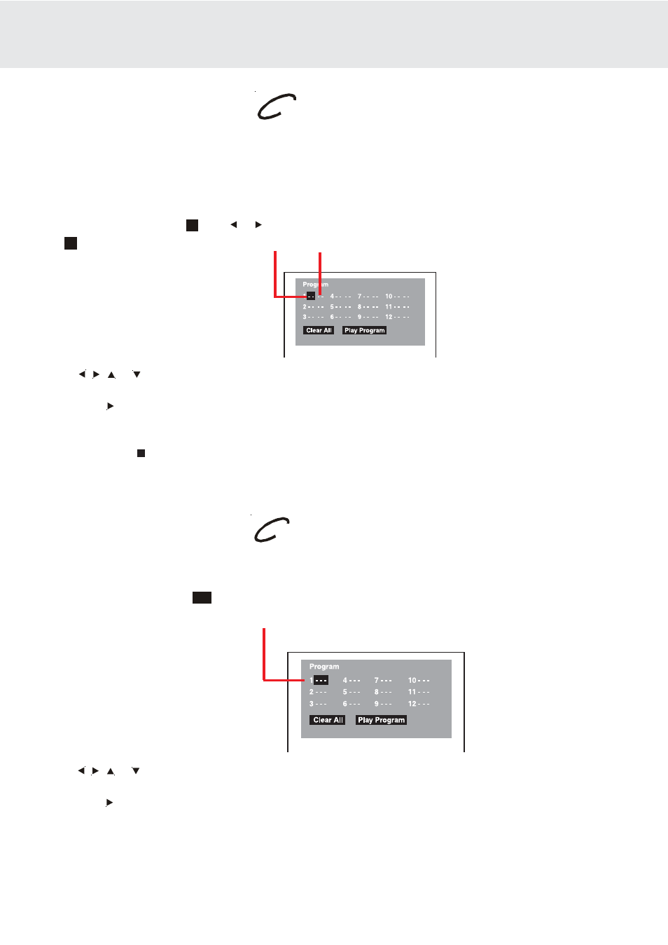 Title / chapter programmed playback, Track programmed playback | Dolby Laboratories DVD/VCR Combo User Manual | Page 28 / 64