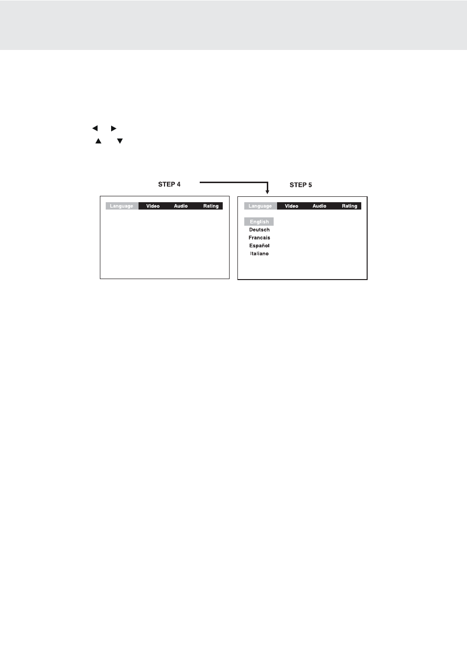 Customizing the function settings, Language setting | Dolby Laboratories DVD/VCR Combo User Manual | Page 32 / 64