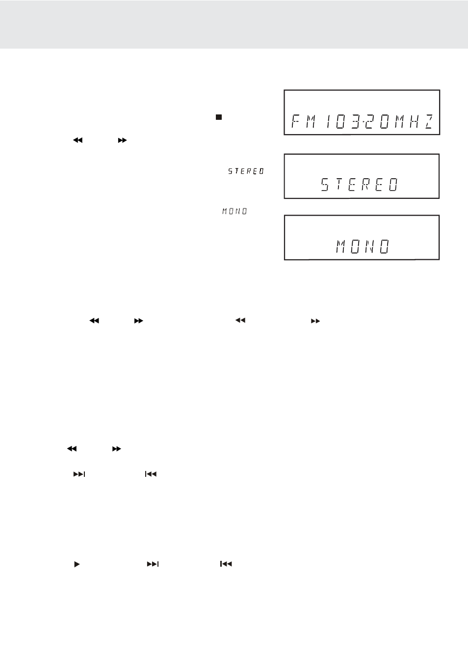Radio operation, Presetting stations, Tuning into a preset station | Tuning into a station manually | Dolby Laboratories DVD/VCR Combo User Manual | Page 59 / 64