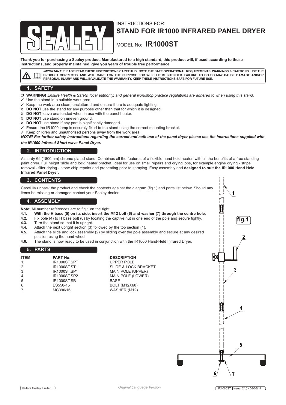 Sealey IR1000ST User Manual | 2 pages