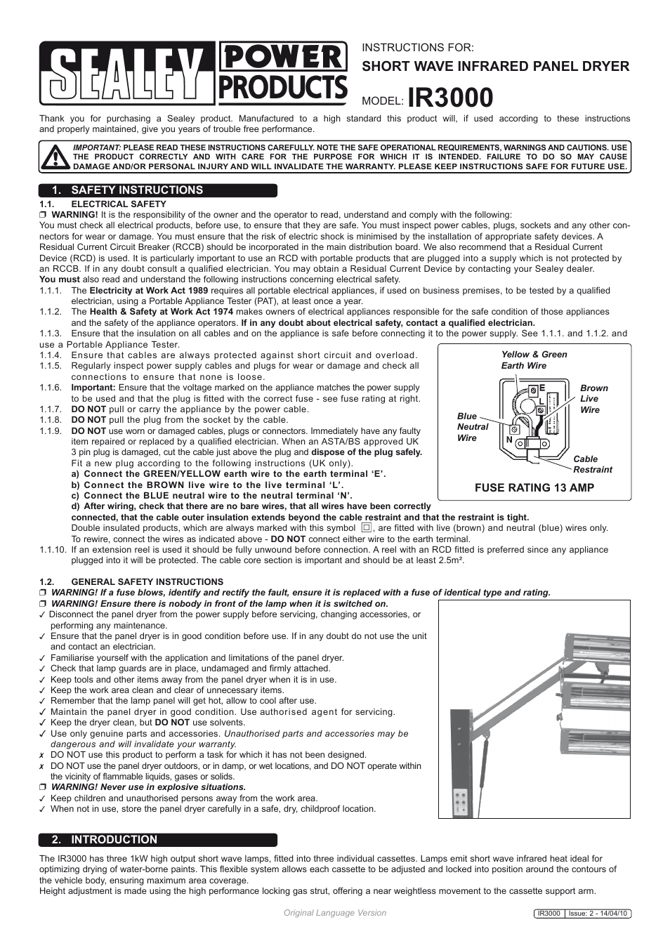 Sealey IR3000 User Manual | 5 pages