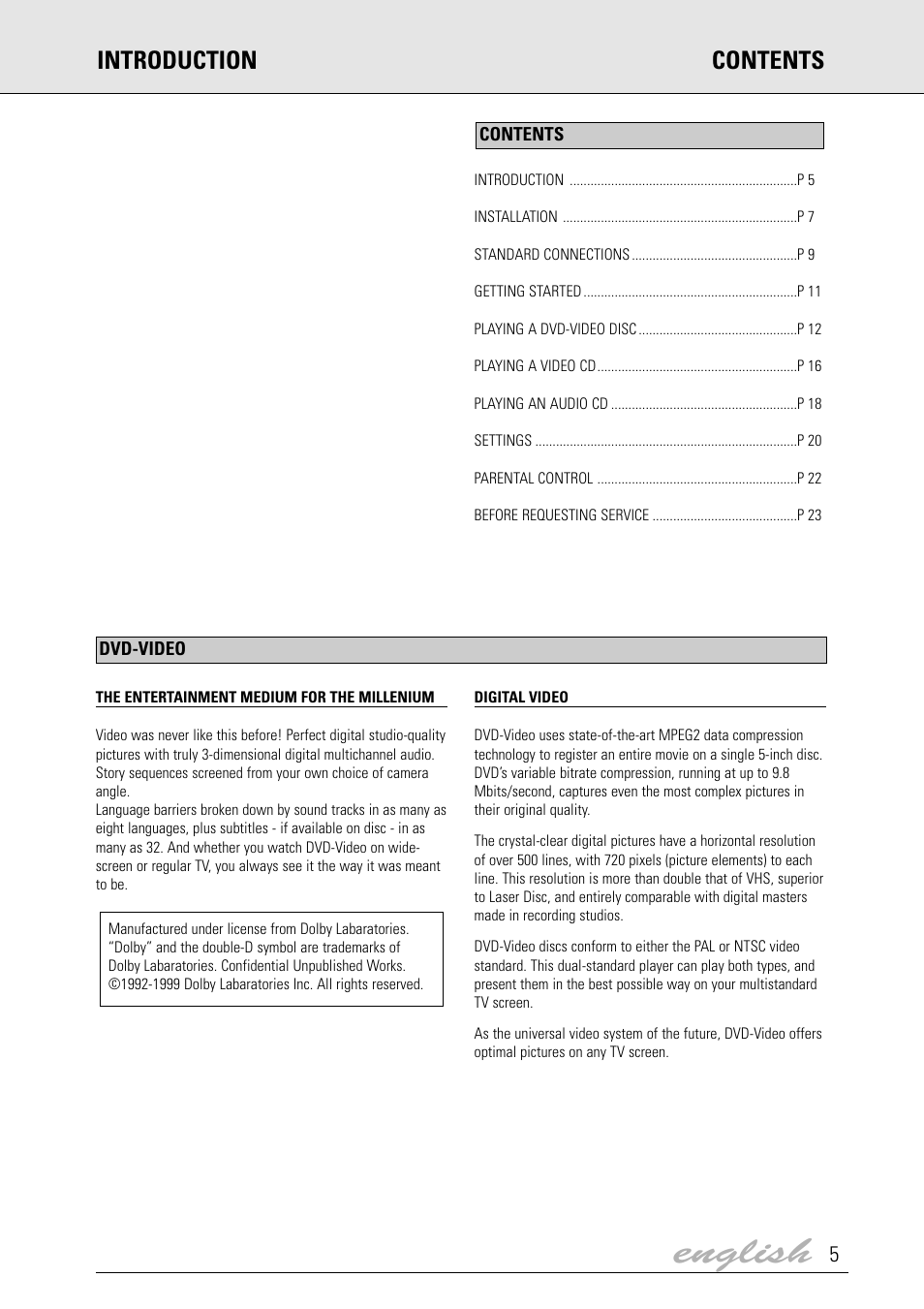 Dolby Laboratories DVD Video User Manual | 20 pages