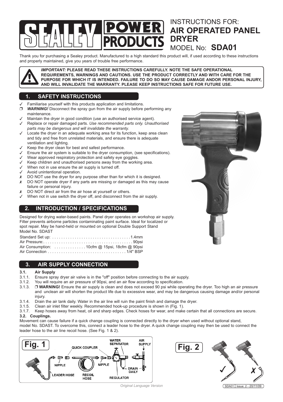 Sealey SDA01 User Manual | 2 pages