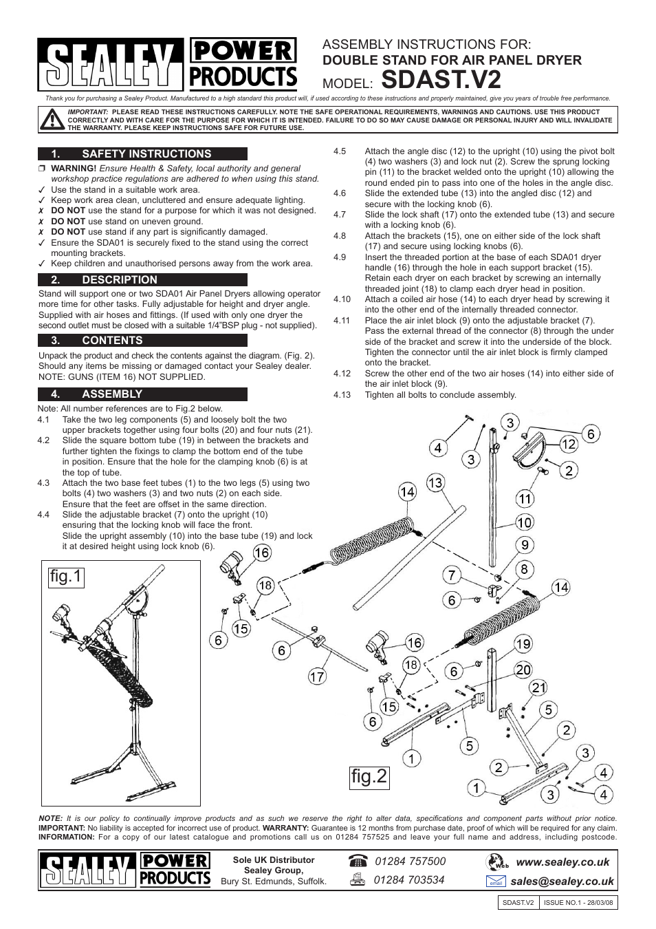 Sealey SDAST User Manual | 1 page