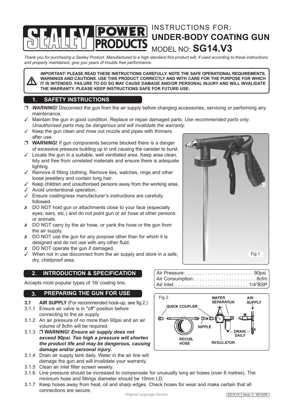 Sealey SG14 User Manual | 2 pages