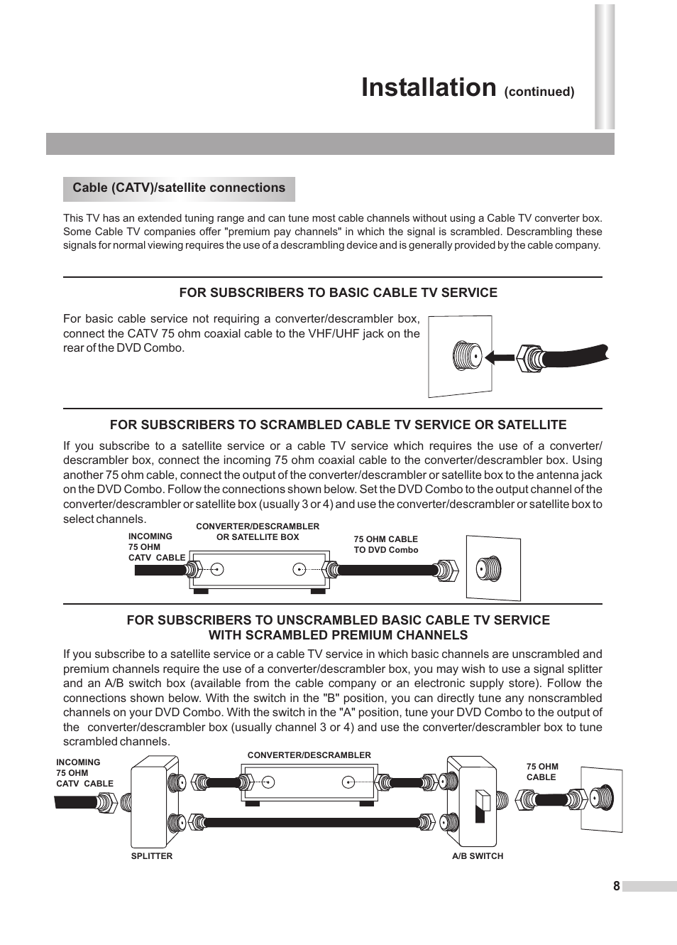 Installation | Dolby Laboratories DV2418 User Manual | Page 10 / 60