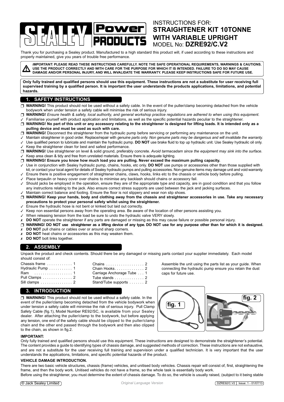 Sealey DZRE92/C User Manual | 4 pages