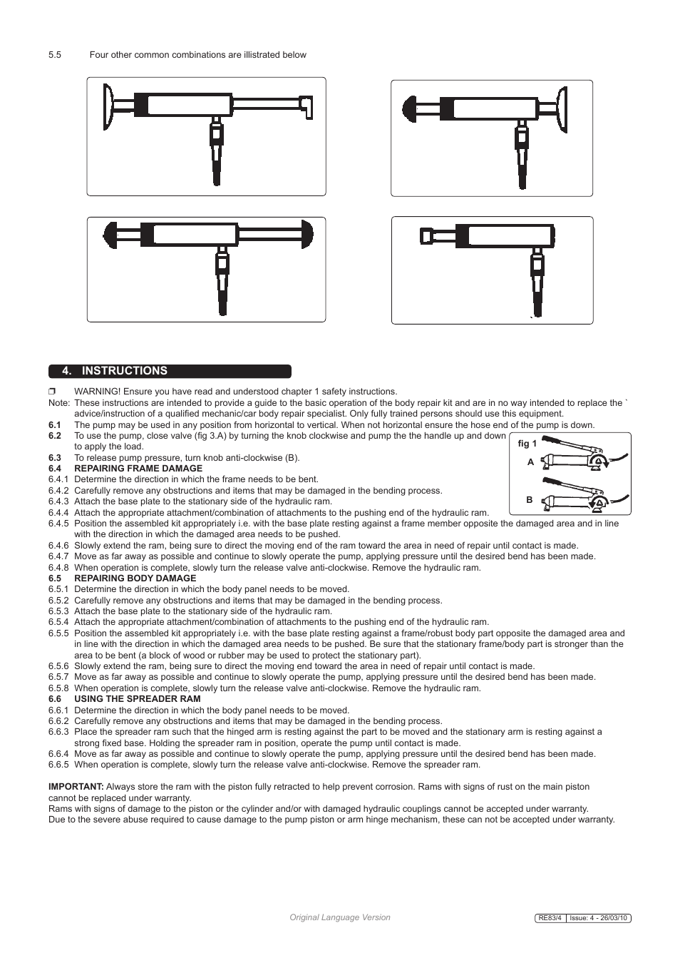 Instructions | Sealey RE83/4 User Manual | Page 3 / 4