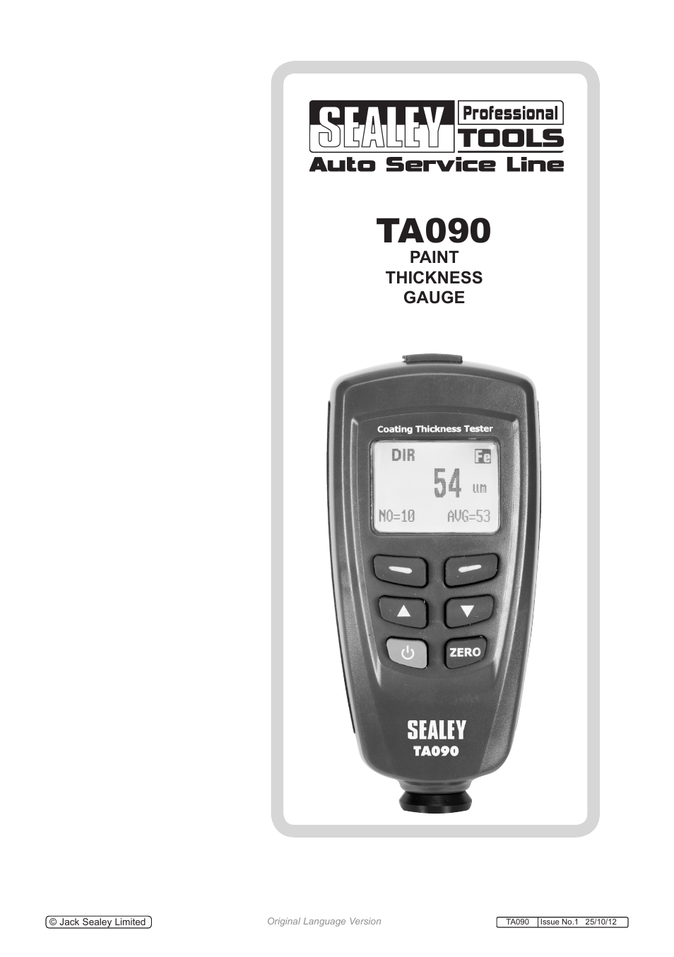 Sealey TA090 User Manual | 15 pages