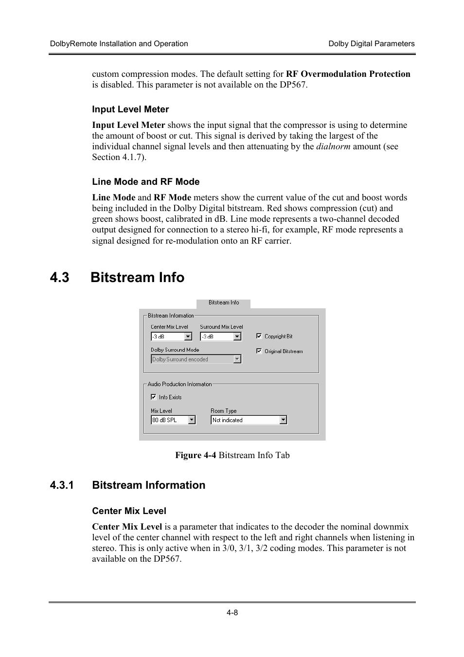 3 bitstream info | Dolby Laboratories P/N 91659 User Manual | Page 24 / 36