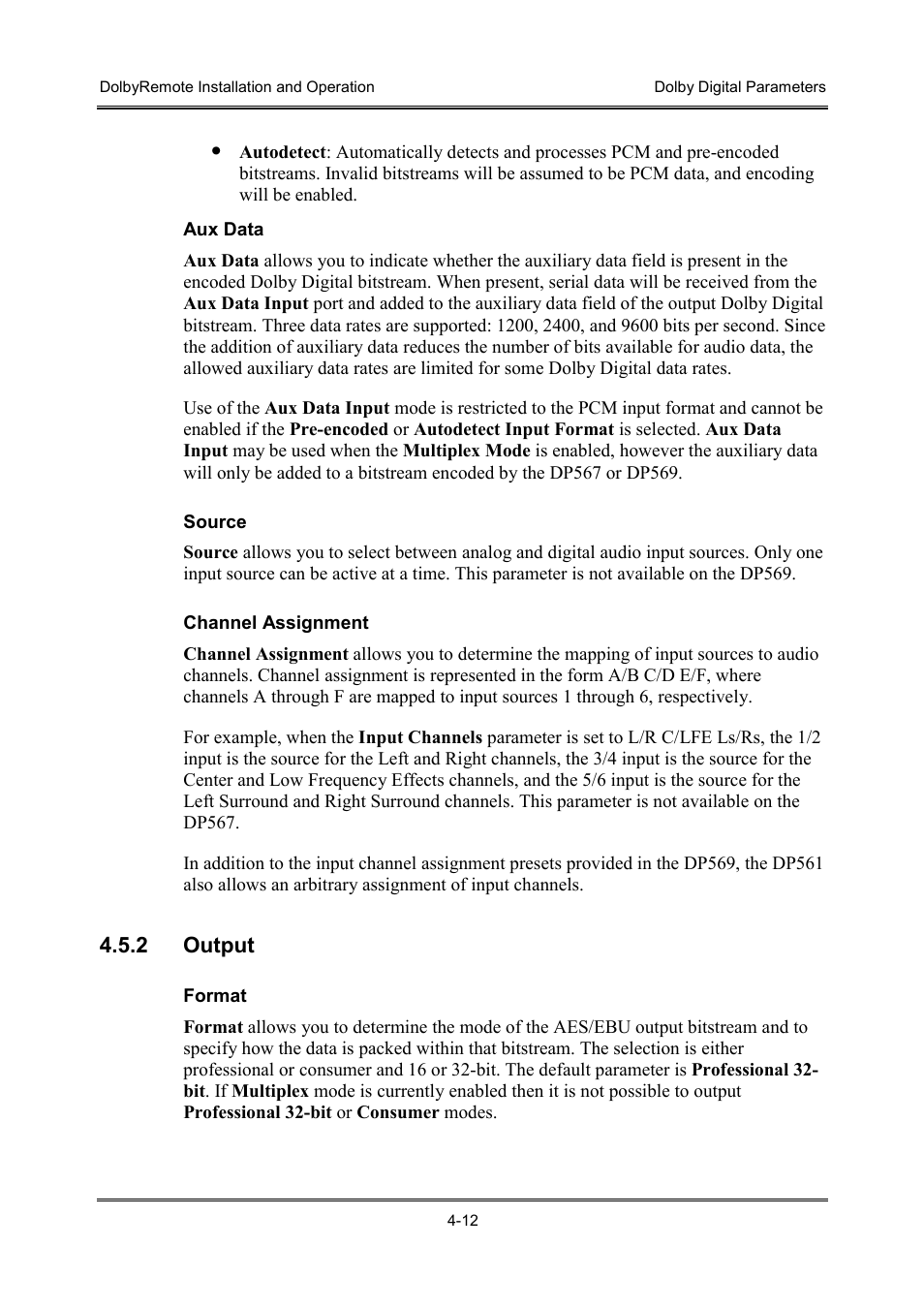 2 output | Dolby Laboratories P/N 91659 User Manual | Page 28 / 36