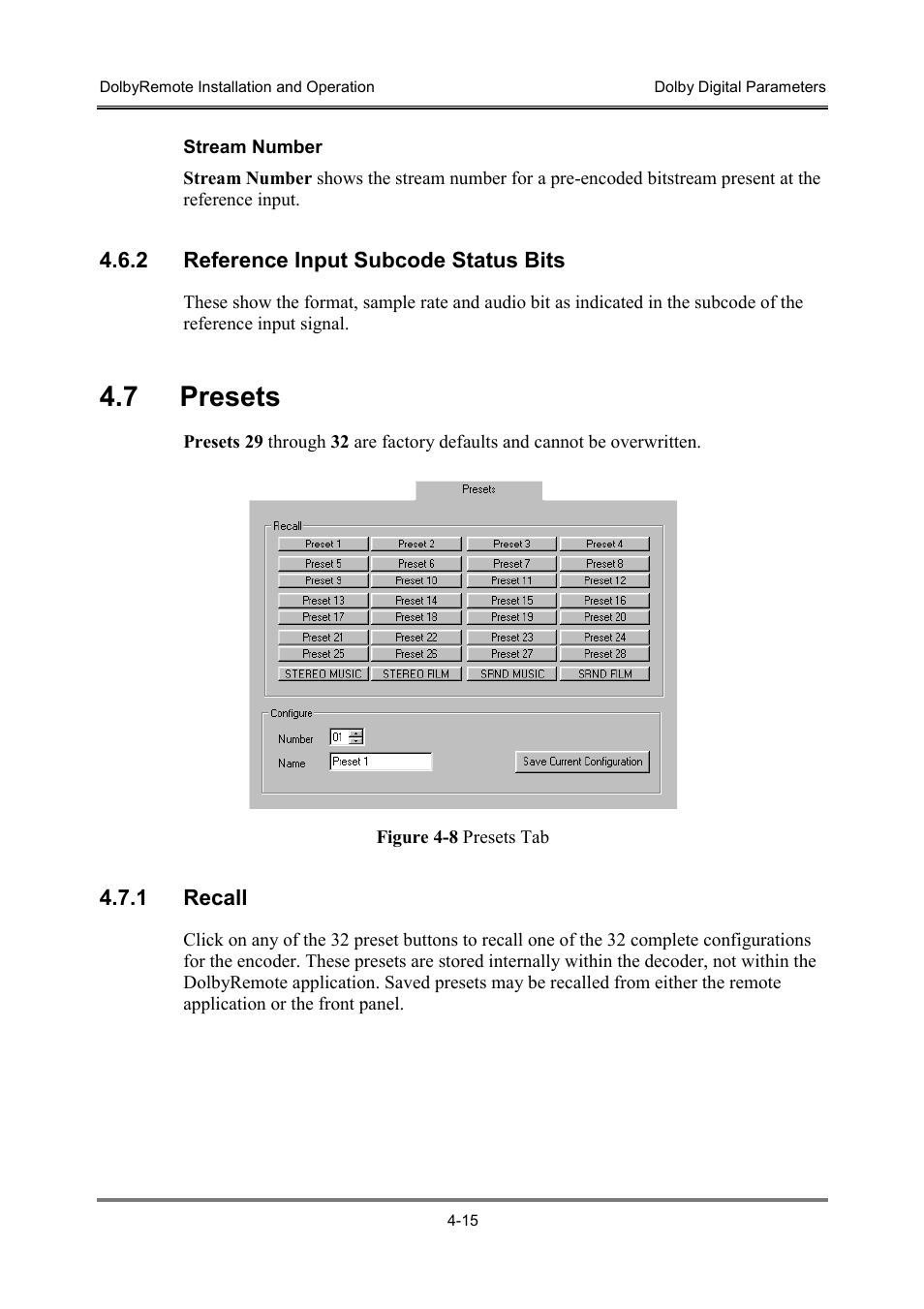 7 presets | Dolby Laboratories P/N 91659 User Manual | Page 31 / 36
