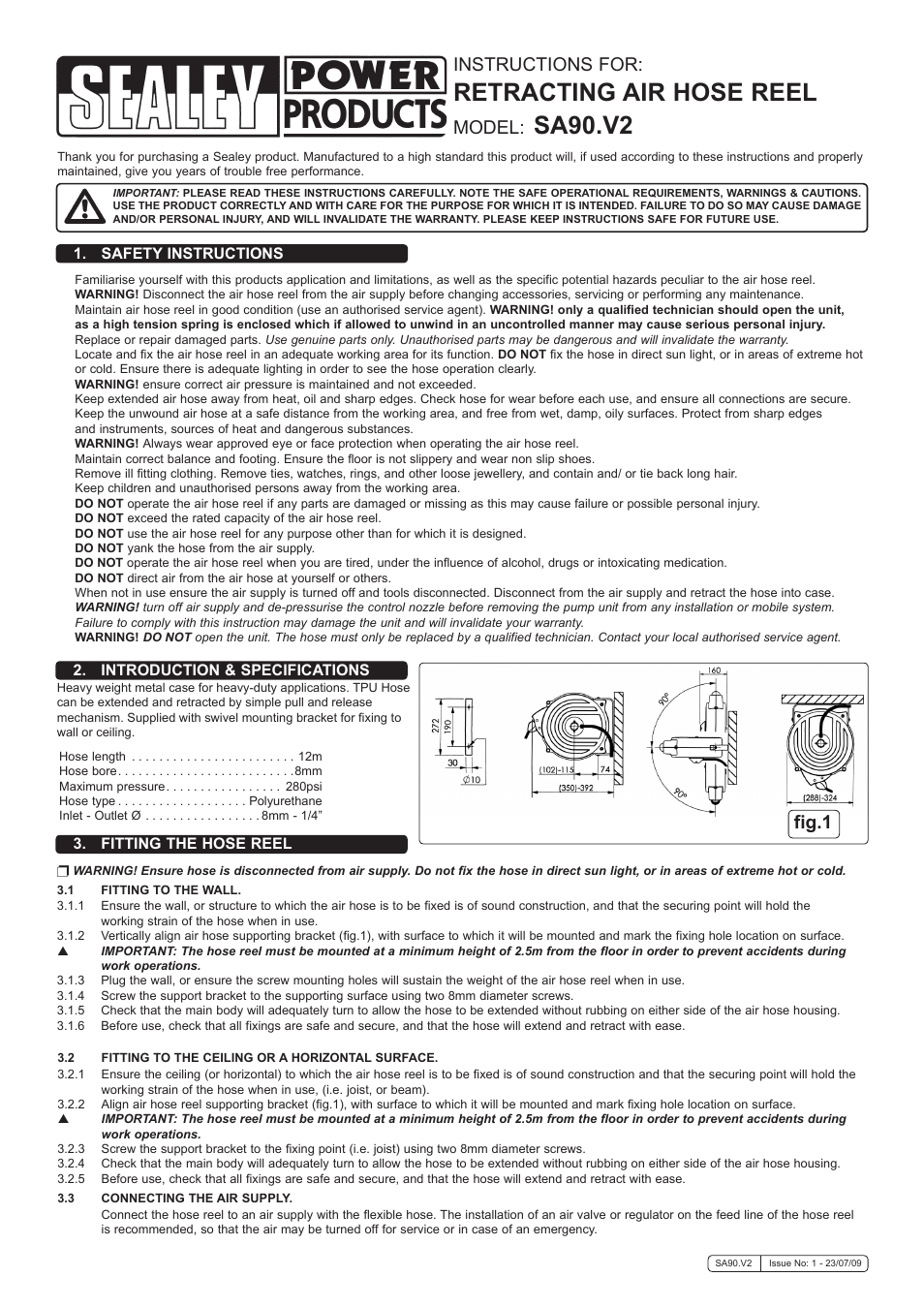 Sealey SA90 User Manual | 2 pages