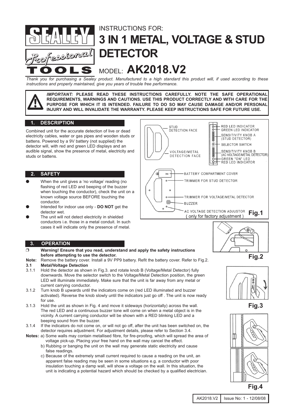 Sealey AK2018 User Manual | 2 pages