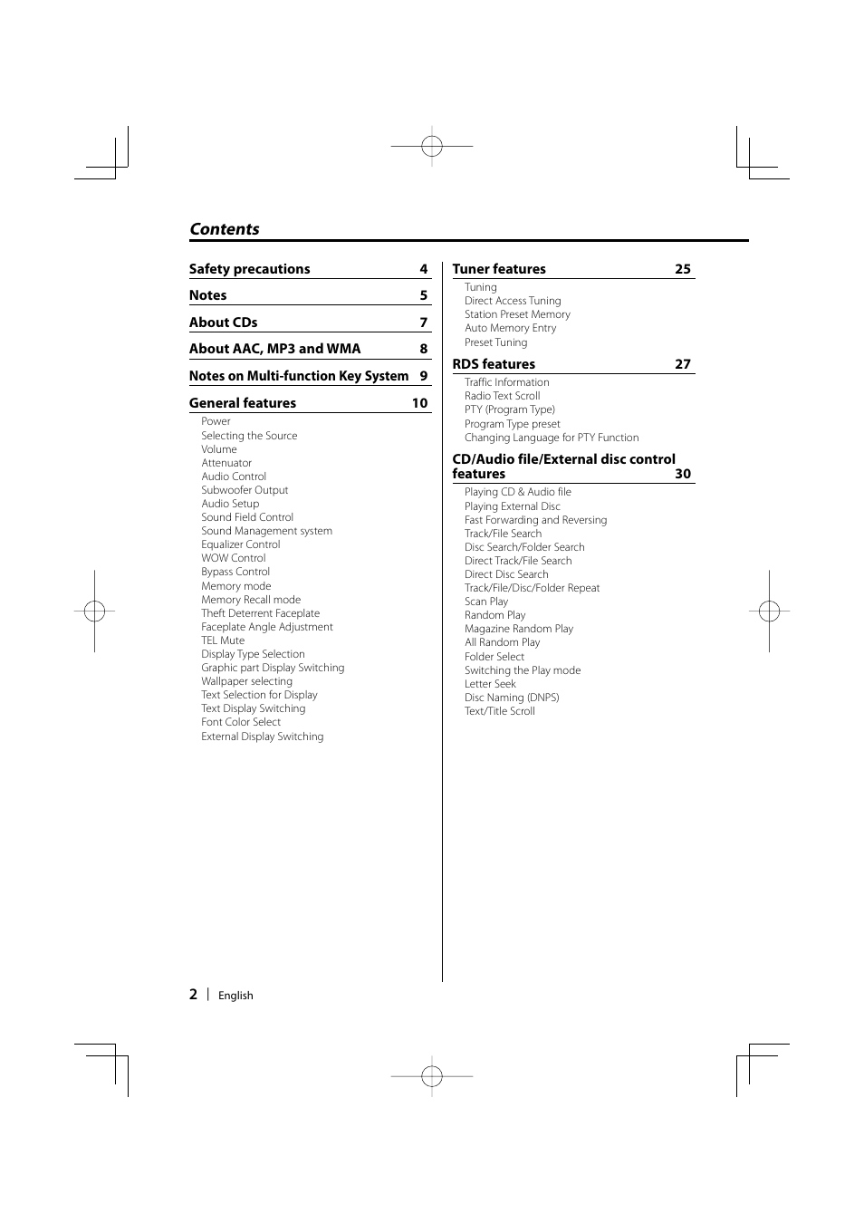 Dolby Laboratories KDC-W8534 User Manual | Page 2 / 60