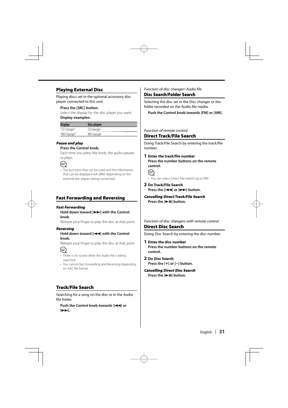 Dolby Laboratories KDC-W8534 User Manual | Page 31 / 60