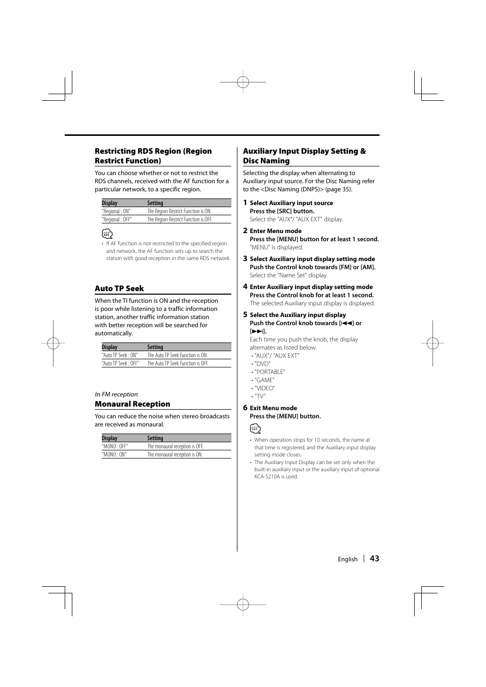 Dolby Laboratories KDC-W8534 User Manual | Page 43 / 60