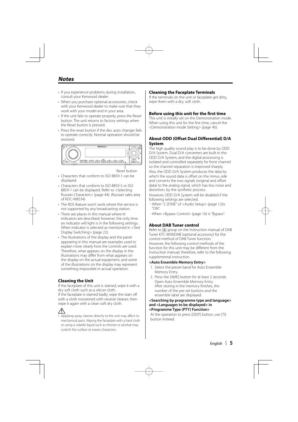 Dolby Laboratories KDC-W8534 User Manual | Page 5 / 60