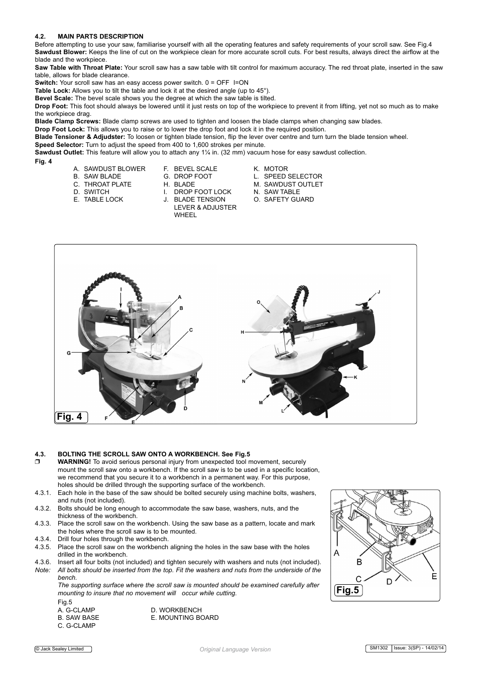 Fig.5, Fig. 4 | Sealey SM1302 User Manual | Page 3 / 7