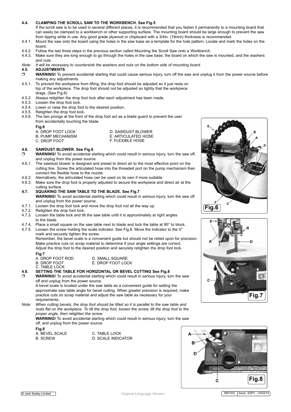 Fig.6 fig.7 fig.8 | Sealey SM1302 User Manual | Page 4 / 7