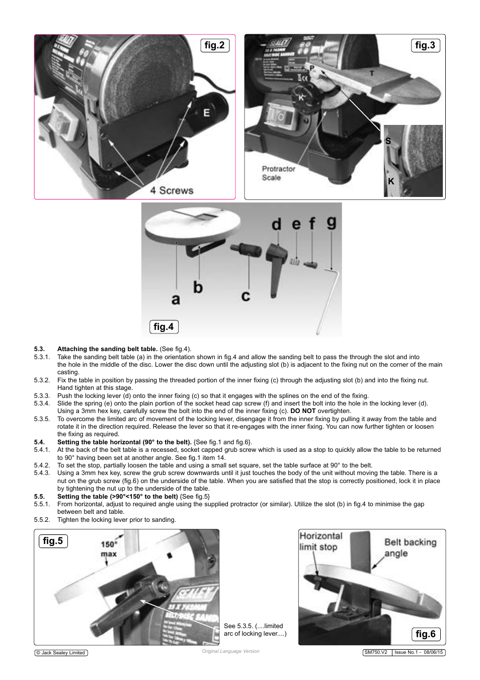 Fig.2, Fig.3, Fig.4 | Fig.5 fig.6 | Sealey SM750 User Manual | Page 3 / 5