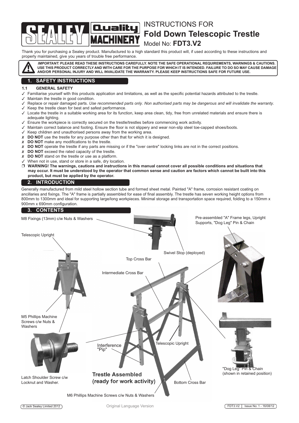 Sealey FDT3 User Manual | 2 pages