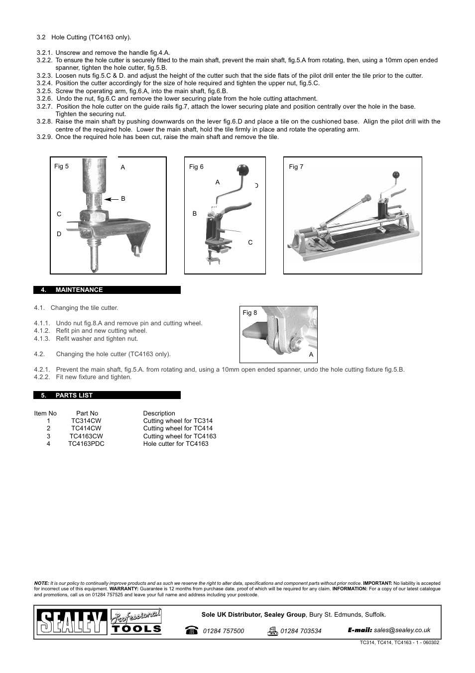 Sealey TC414 User Manual | Page 2 / 2