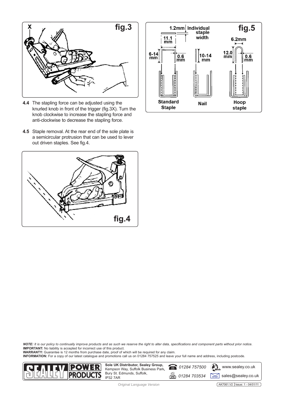 Fig.5 fig.3 fig.4 | Sealey AK7061 User Manual | Page 2 / 2