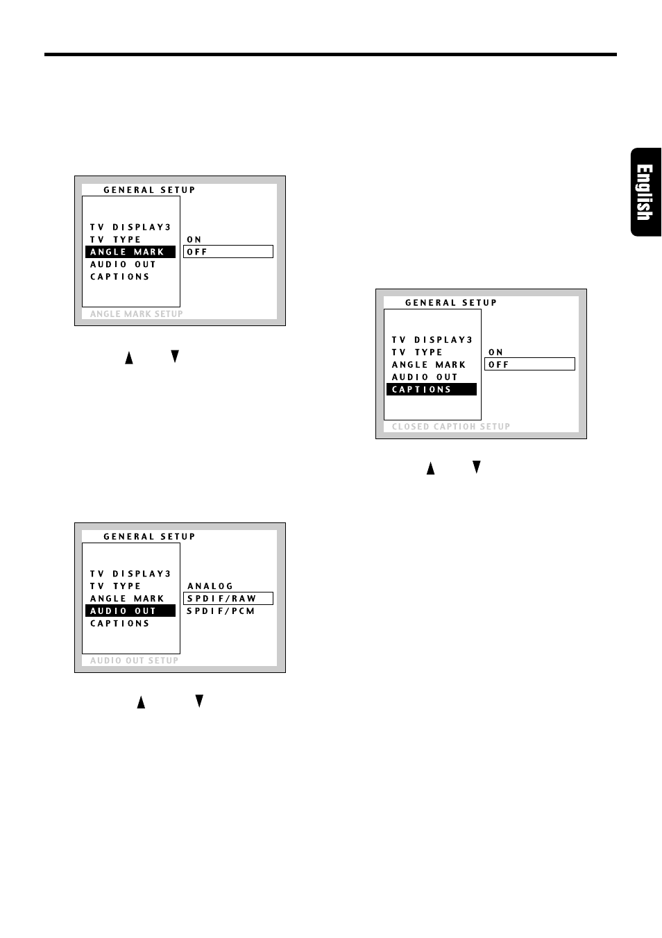 Setting up the output mode for audio signals, Setting up the subtitle display | Dolby Laboratories VCZ625 User Manual | Page 23 / 30