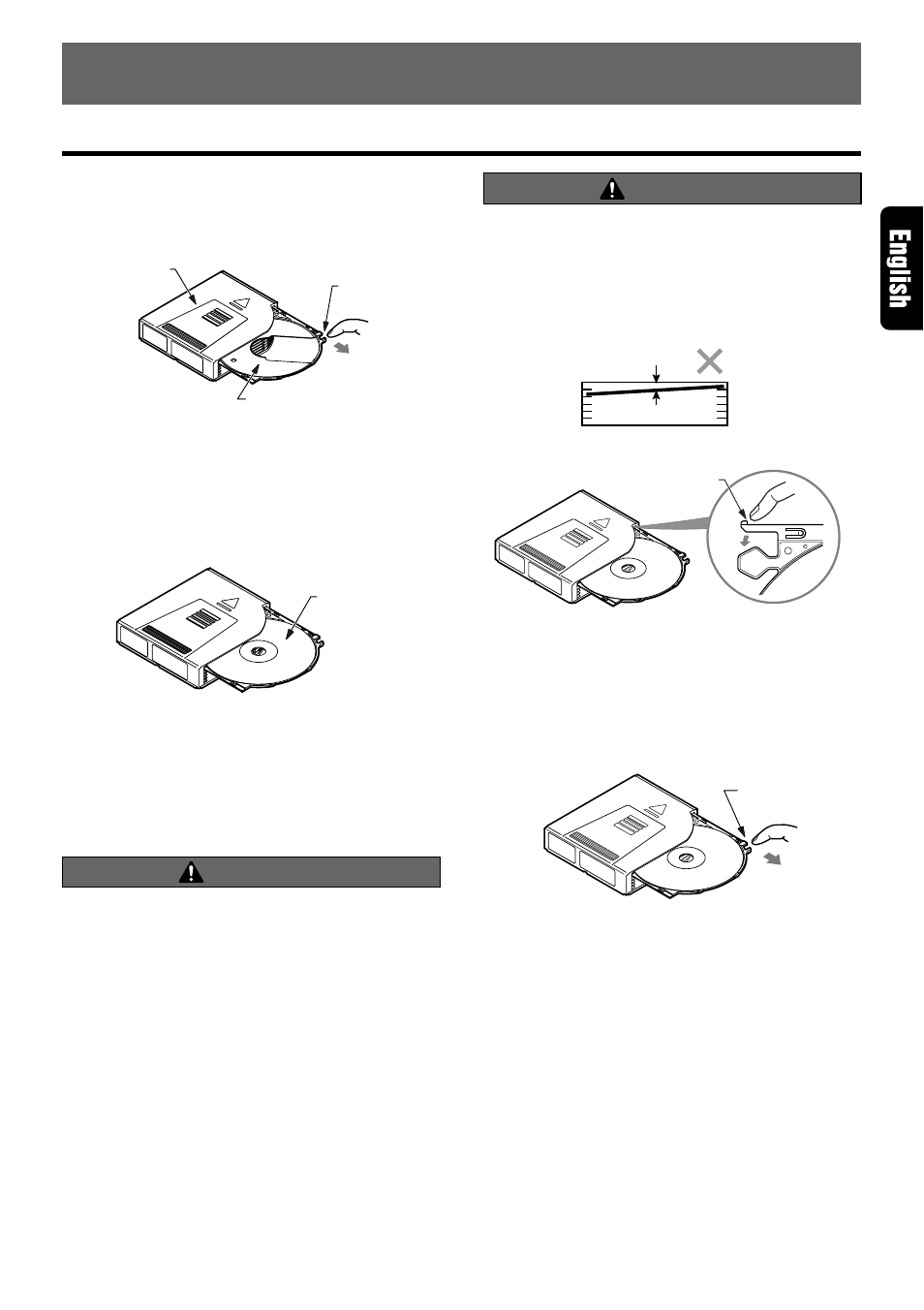 Preparation (setting a disc), Setting a disc into the magazine, Caution | Inserting the disc, Extracting the disc, Inserting the magazine | Dolby Laboratories VCZ625 User Manual | Page 5 / 30