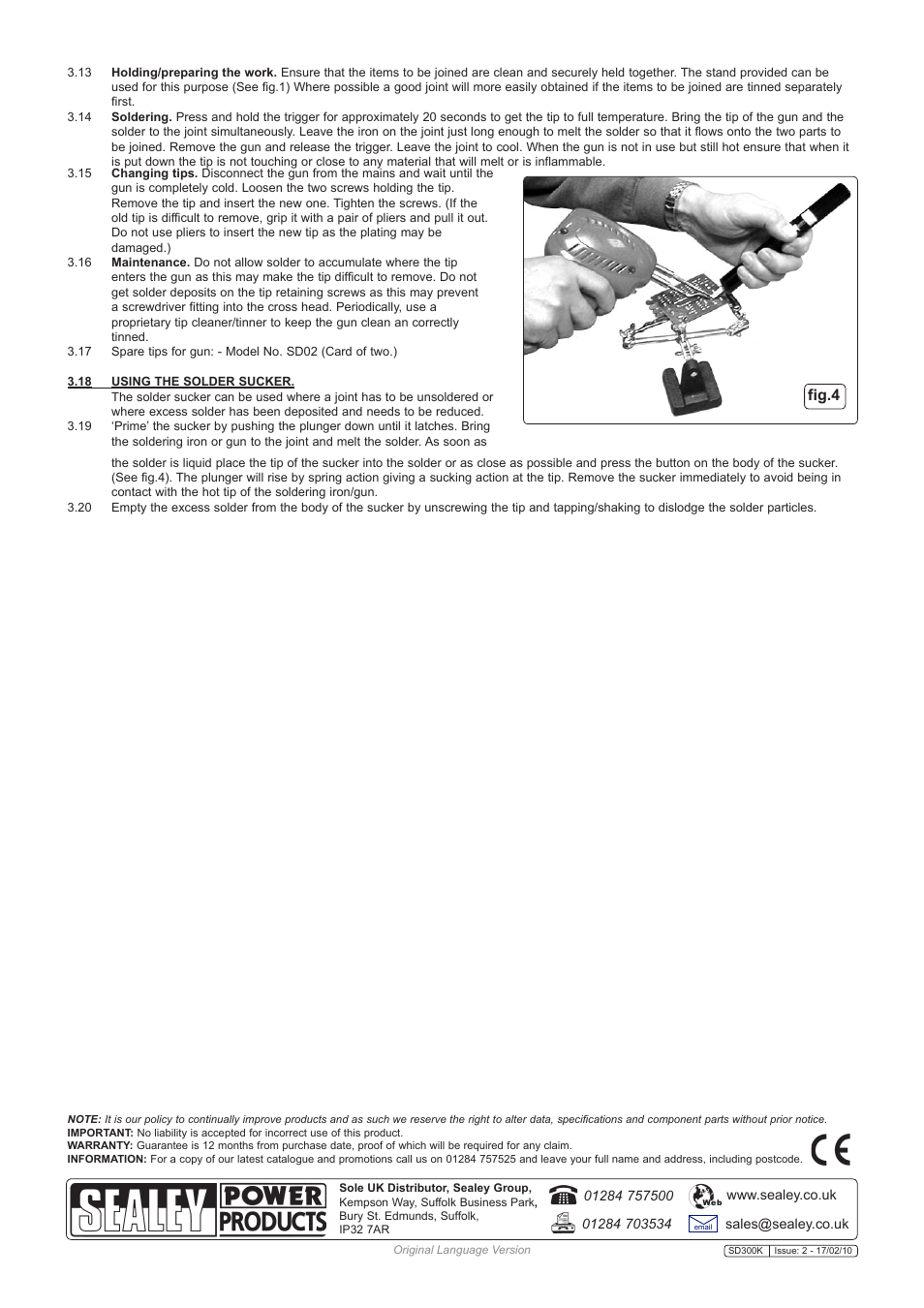 Fig.4 | Sealey SD300K User Manual | Page 3 / 3