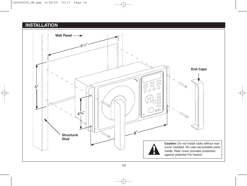 Installation | Dolby Laboratories LS5000DVD User Manual | Page 14 / 20
