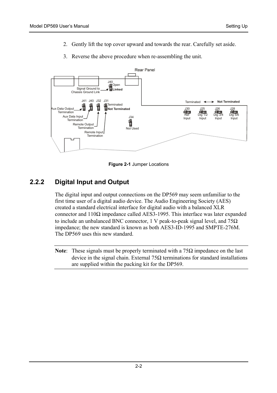 Digital input and output, 2 digital input and output | Dolby Laboratories DP569 User Manual | Page 16 / 90