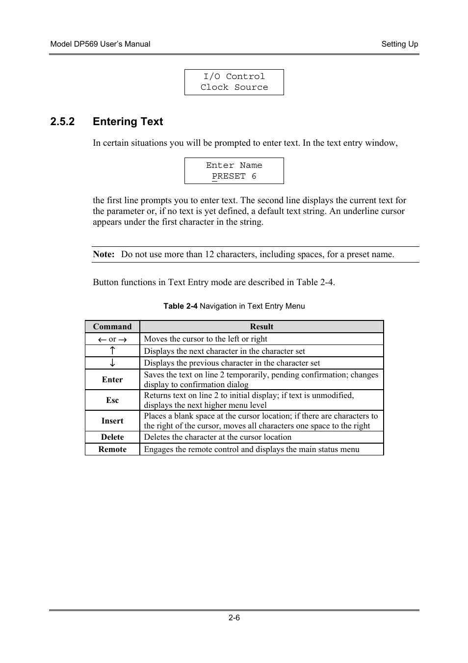 Entering text, 2 entering text | Dolby Laboratories DP569 User Manual | Page 20 / 90