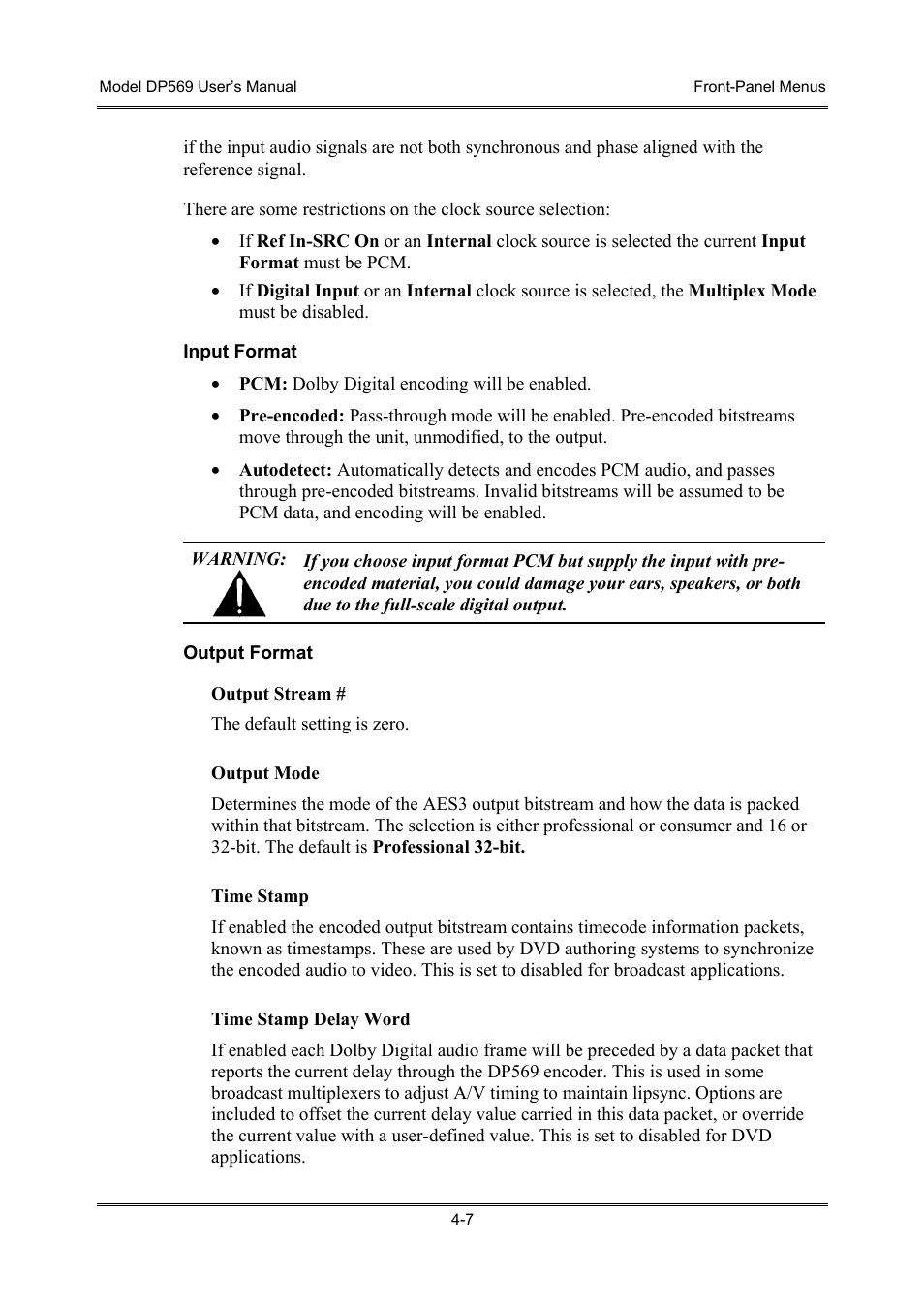 Dolby Laboratories DP569 User Manual | Page 37 / 90