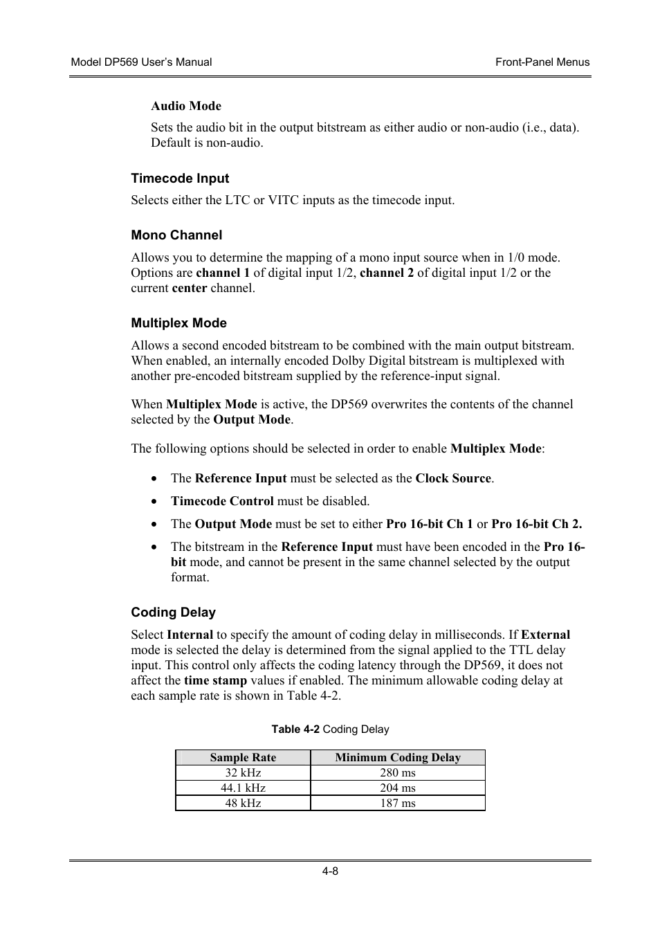 Dolby Laboratories DP569 User Manual | Page 38 / 90