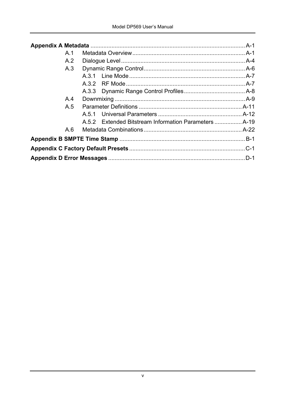 Dolby Laboratories DP569 User Manual | Page 5 / 90