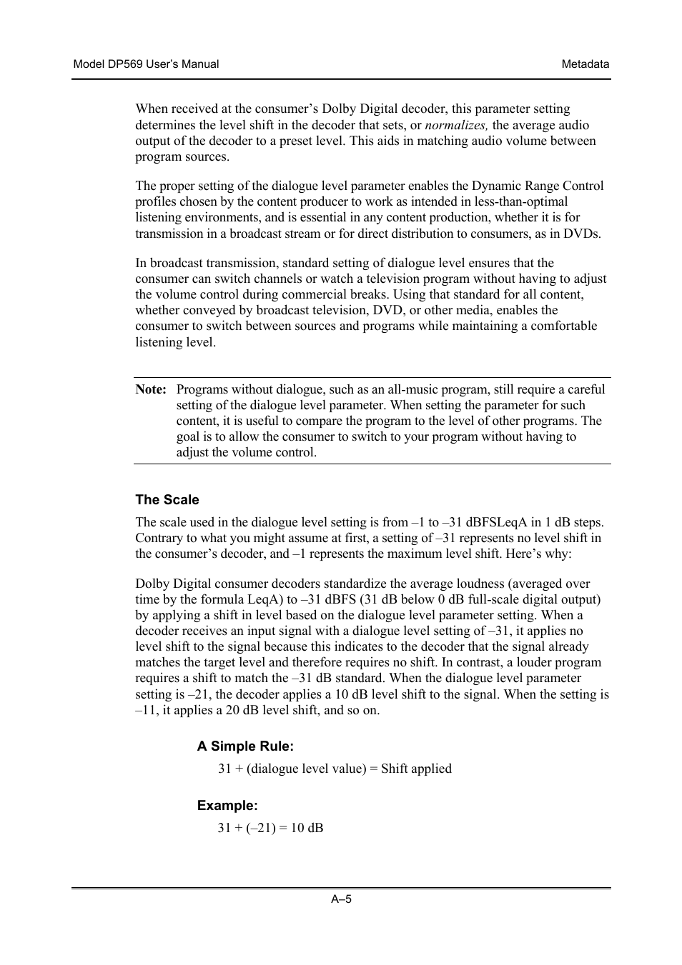 Dolby Laboratories DP569 User Manual | Page 63 / 90