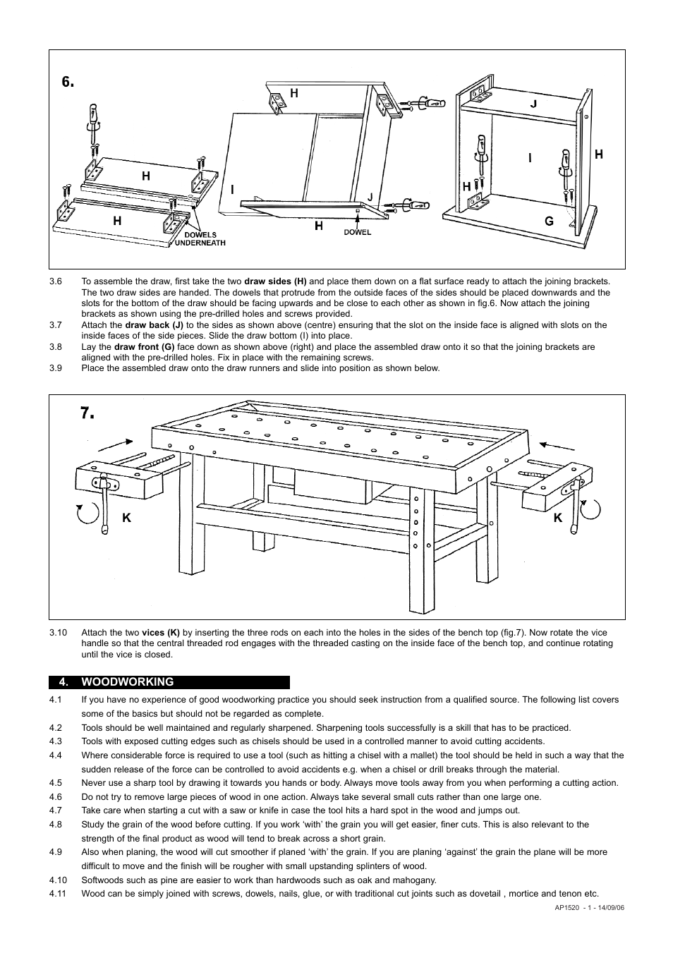 Woodworking | Sealey AP1520 User Manual | Page 3 / 4