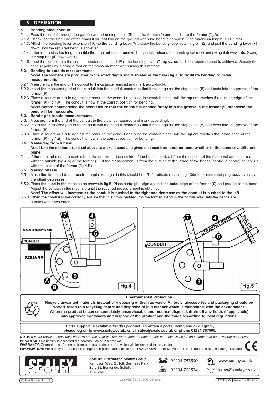 Fig.5 fig.4, Maintenance, Operation 4. operation | Sealey PCB32 User Manual | Page 3 / 3