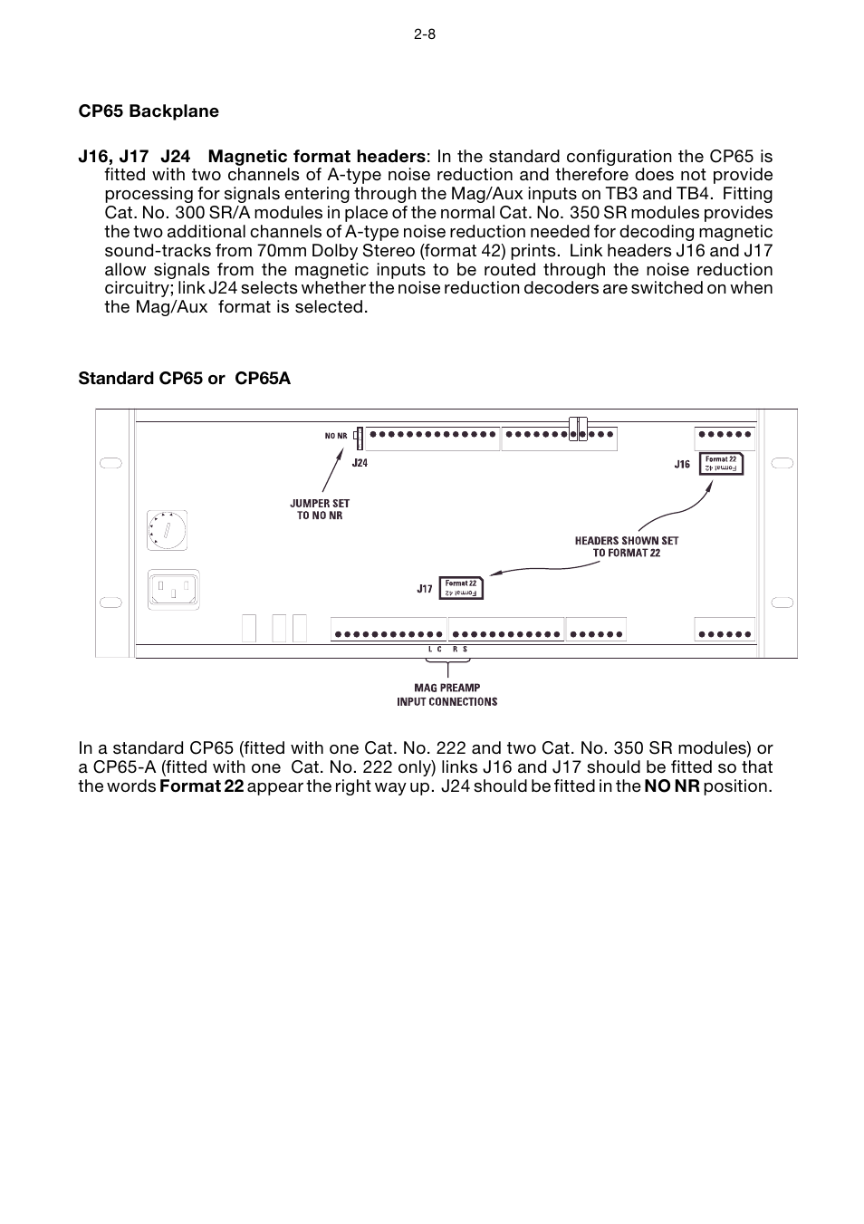 Cp65 backplane, Cp65 backplane -8 | Dolby Laboratories CP65 User Manual | Page 14 / 82