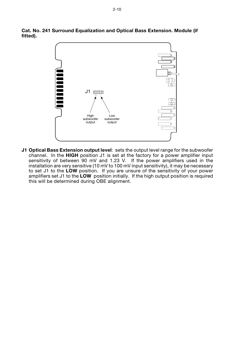 Cat. no. 241 -10 | Dolby Laboratories CP65 User Manual | Page 16 / 82