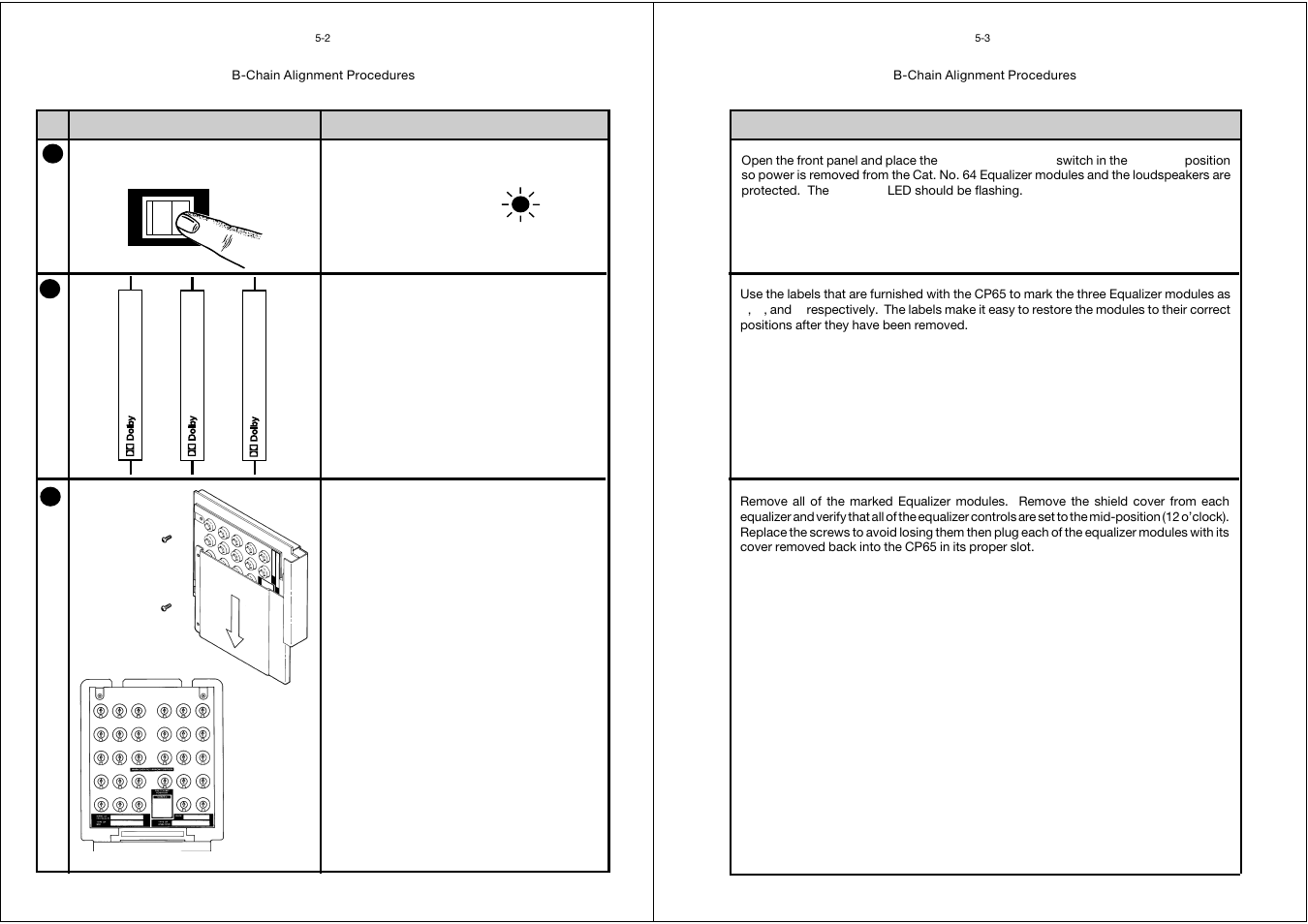 Setting room equalization, A. setting room equalization -2, Bypass | Dolby Laboratories CP65 User Manual | Page 40 / 82