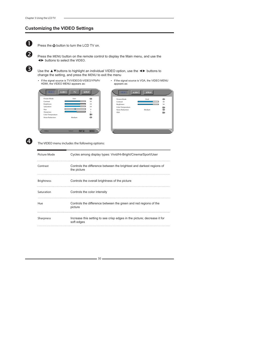 Customizing the video settings | Dolby Laboratories FLX-1910 User Manual | Page 32 / 46